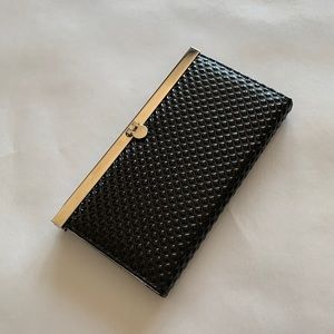 Black/Silver patten look black wallet/clutch, 4” x 7 /2”
